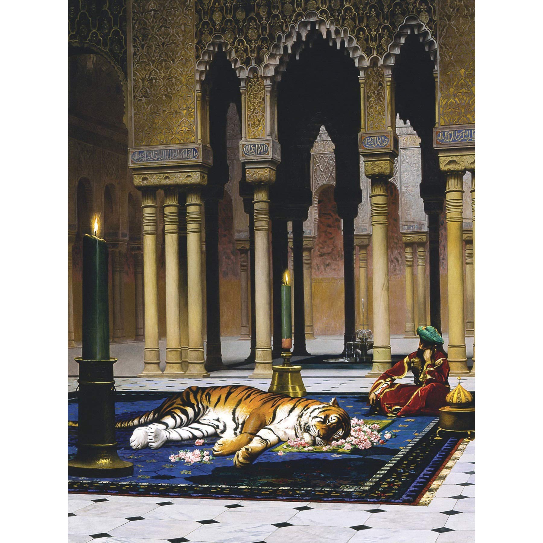 Gerome Grief Of The Pasha Mourning Tiger Painting Large Print Poster Wall Art Decor Picture