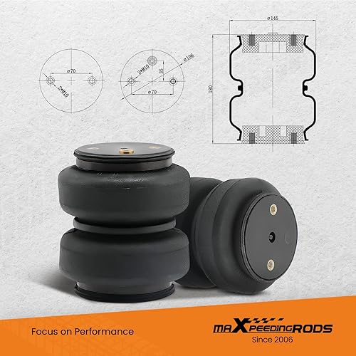 Miniatura 4 de maXpeedingrods Kit de bolsas de suspensión de aire y kit de compresor de aire para Dodge Ram 2500 2003-2013 4WD Ram 3500 2003-2018 4WD
