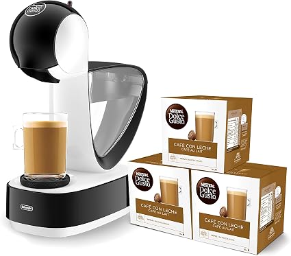 Pack De'Longhi Infinissima EDG260.W - Cafetera de cápsulas Nestlé Dolce  Gusto, 15 bares de presión, color blanco + 3 packs de café Dolce Gusto Con  Leche : Amazon.es: Alimentación y bebidas