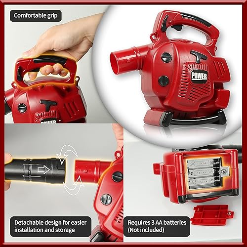 Miniatura 2 de PROLOSO Soplador de hojas para niños en edad preescolar al aire libre, juego de simulación, herramienta de juguete de jardinería, soplar aire con