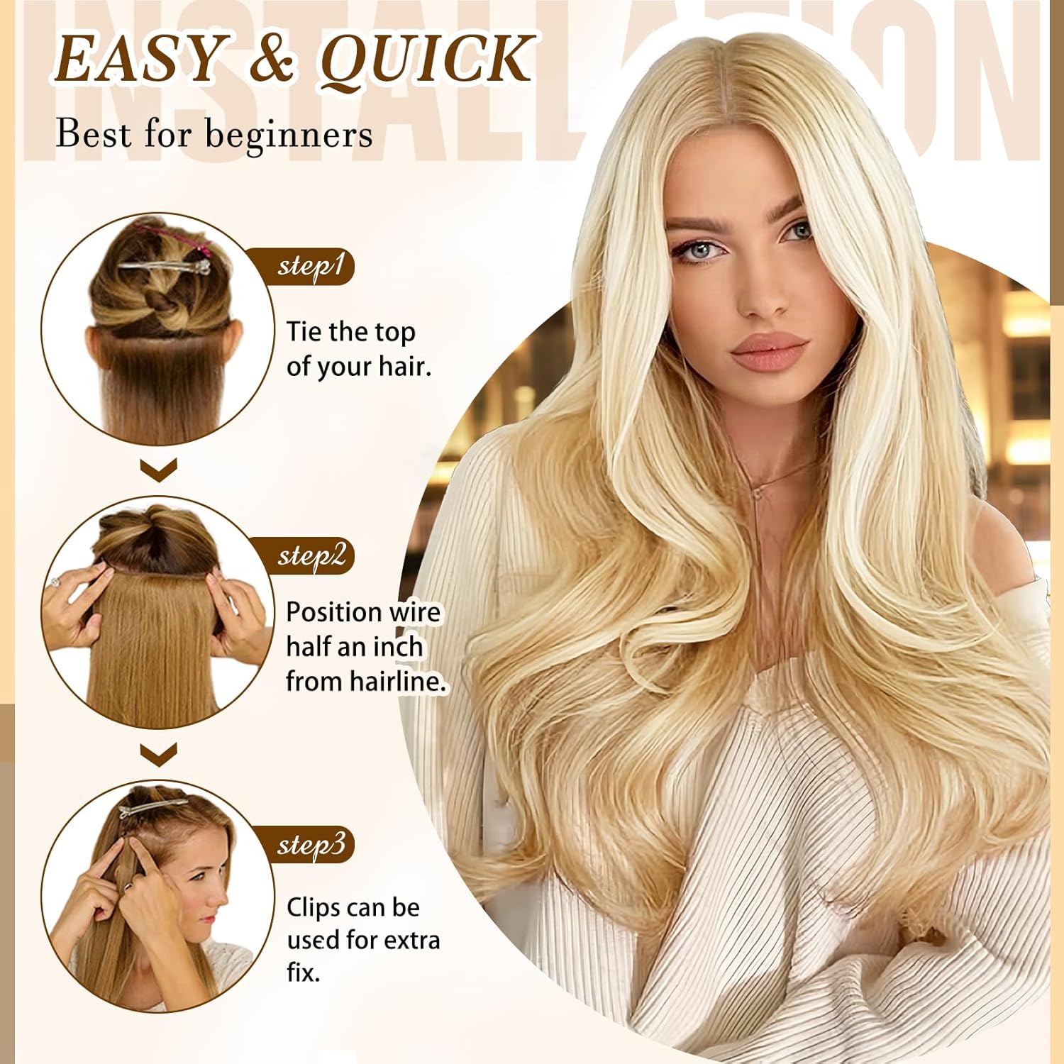 Clip in Hair Extensions Real Human Hair, 18 inch 100g/3.6oz, Balayage Invisible Remy Human hair Clip in Extensions for Women Seamless Straight 8Pcs Double Weft Dark Blonde Highlighted Bleach Blonde