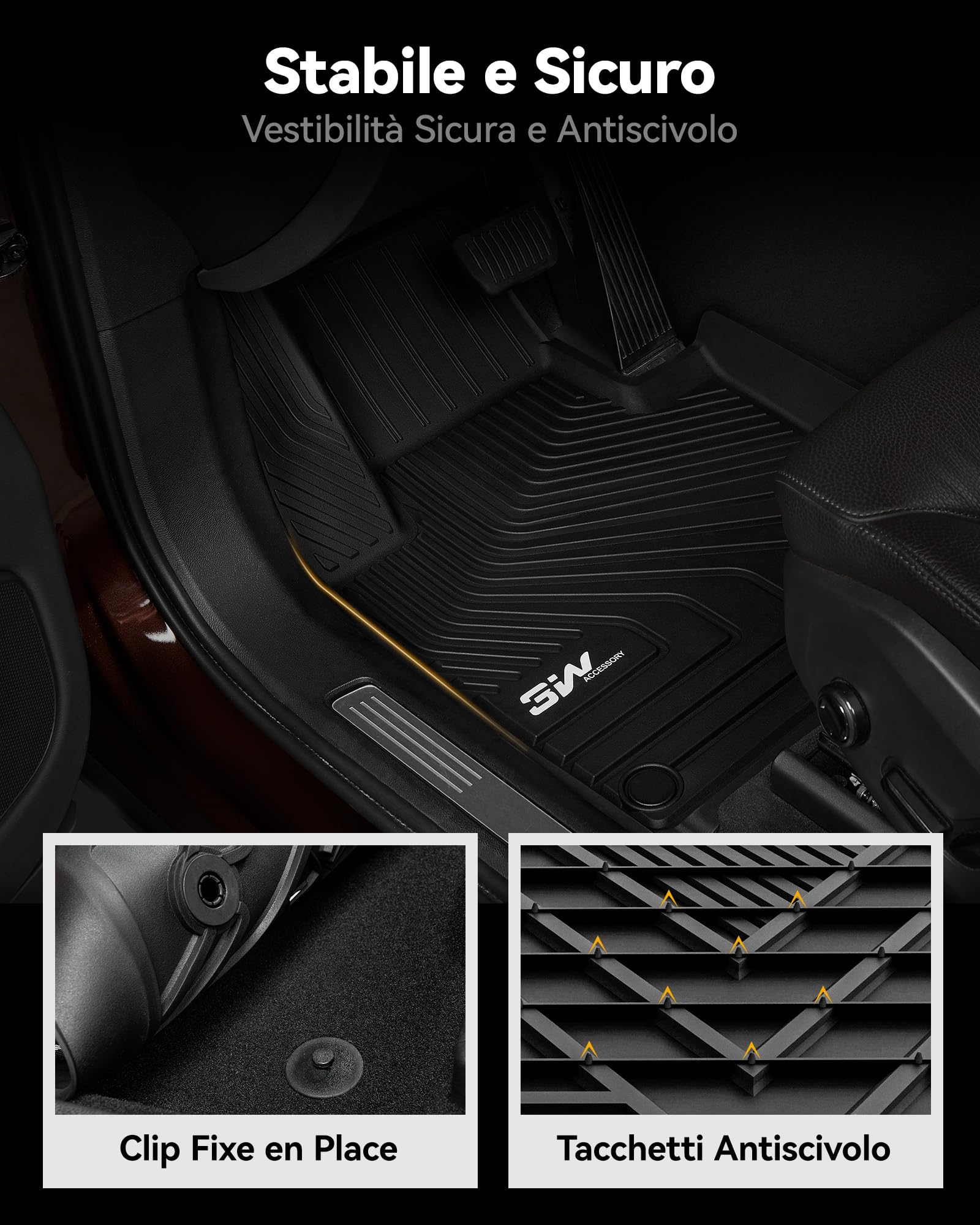 3W Tappetino per Bagagliaio Compatibile con VOLVO XC60 2018-2025 2026, Impermeabile e Facile da Pulire, Tappeto su Misura per la Protezione del Bagagliaio Posteriore in Thorex™, Vasca Baule Resistente