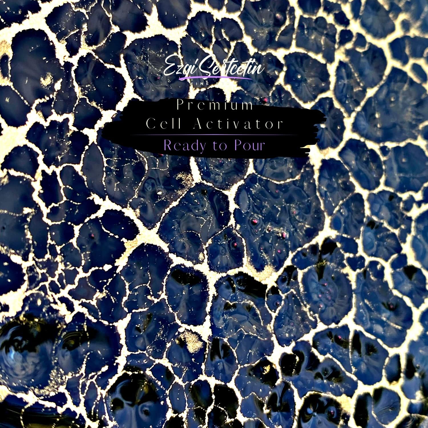 Premium Cell Activator for Acrylic Pouring, Ready to Pour, 4oz, Metallic Midnight Blue