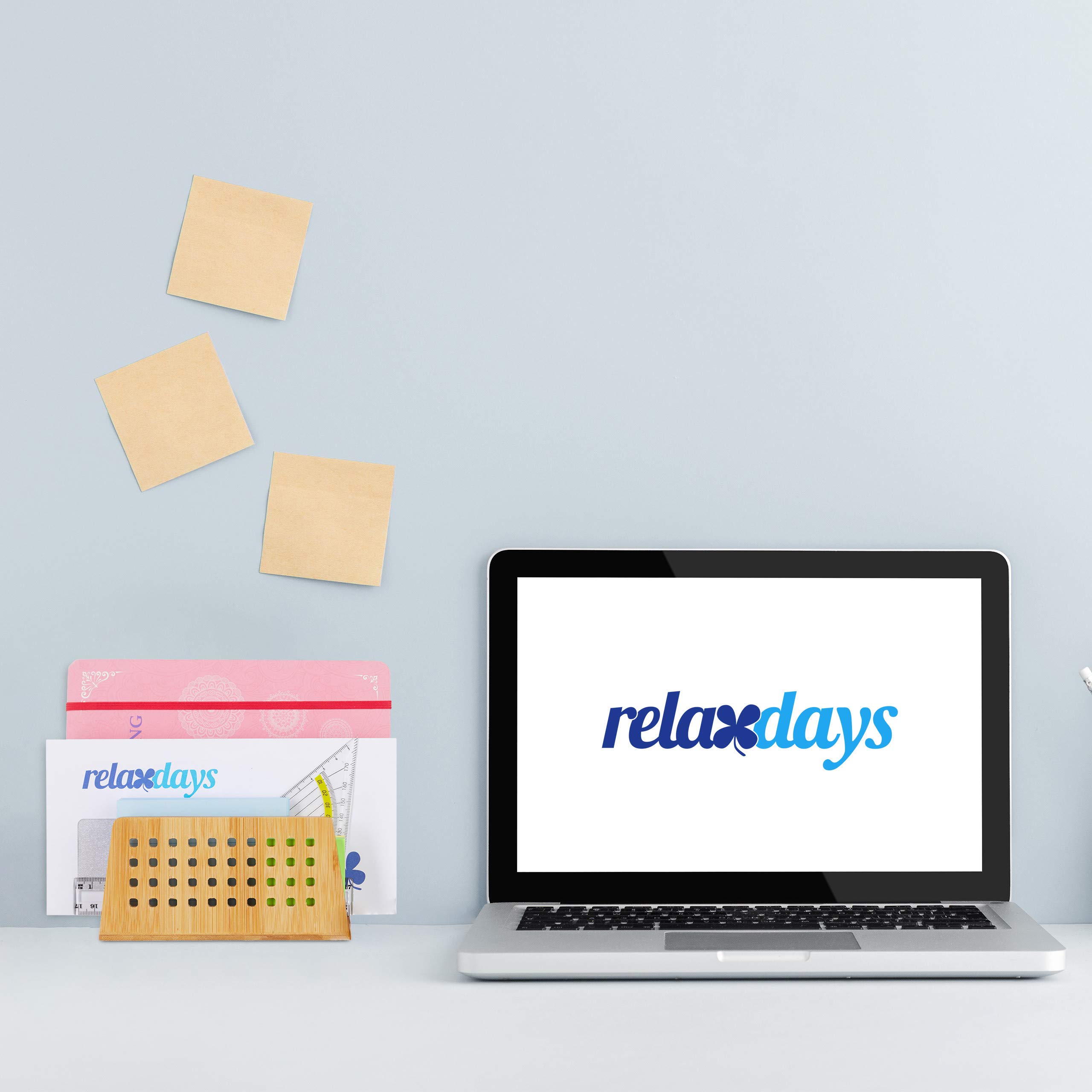 Relaxdays Organizador de Documentos, 2 Compartimentos Perforados, Bambú, DIN A5, Marrón