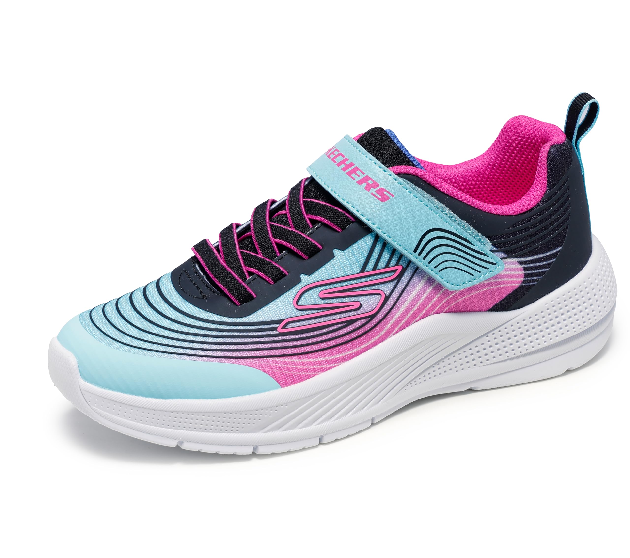 Skechers Women's Aqua,Purple Microspec Advance Sneaker In Aqua/Purple, Size 7 | Textile/Synthetic, Machine Washable