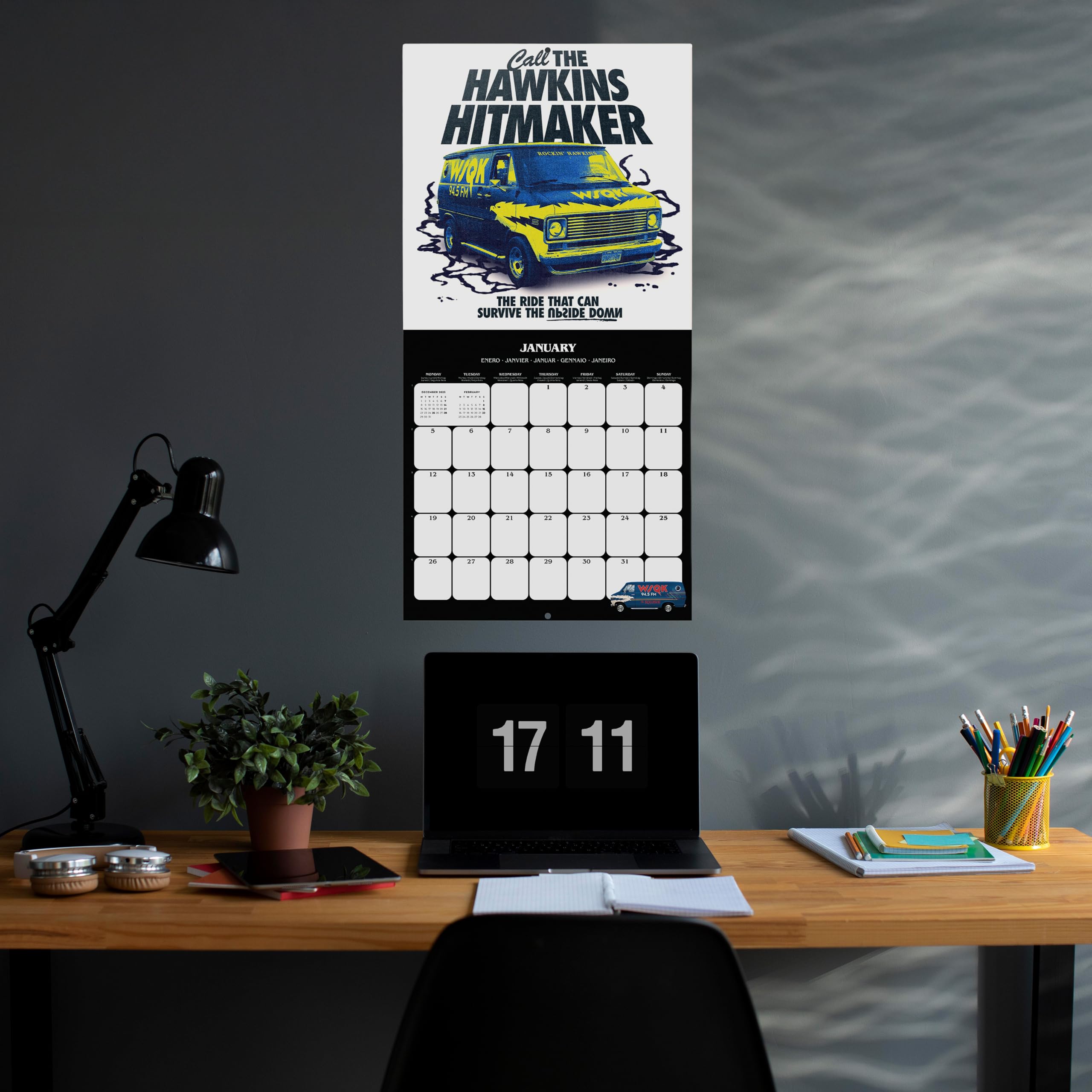 Grupo Erik Calendario Stranger Things 2026 pared - Almanaque pared 2026 : Planificador mensual Con espacio para Anotar, Ilustraciones y Fácil de colgar (30x30cm) - Stranger Things Merchandising