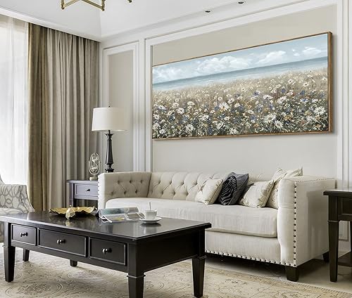 Vista 150 de Lienzo decorativo para pared, baño, estilo bohemio, costero, granja, vaca, montaña, flor, ilustración, obra de arte floral, paisaje rústico de Arte