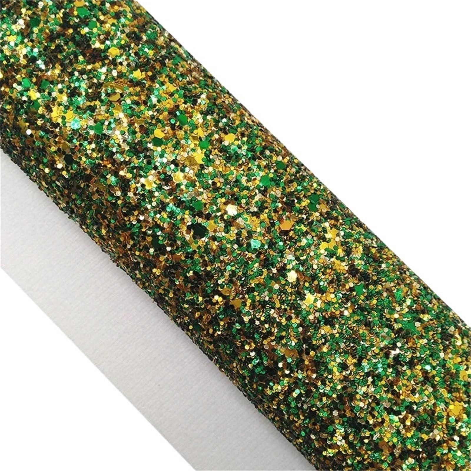 Sparkle PU Leather Fabric Chunky Glitter Faux Vinyl Fabric with Felt Backing Leather Sheets for Earrings Bows DIY Craft 21X29CM