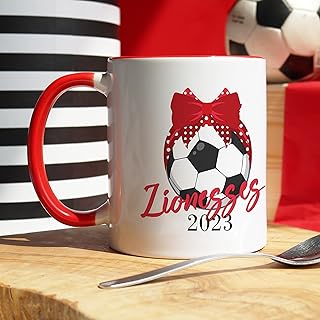 Womens World Cup Lioness Mug | Personalised England Lioness Womens World Cup 2023 Mug | Customised Womens World Cup England Souvenir Red Mug