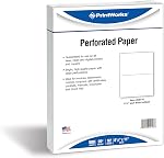 Printworks Papier perforé professionnel, 8.5 x 11 Des pouces, 20 Livre, perforation de 5,5 pouces par le bas, 500 Feuilles blanches (04116)