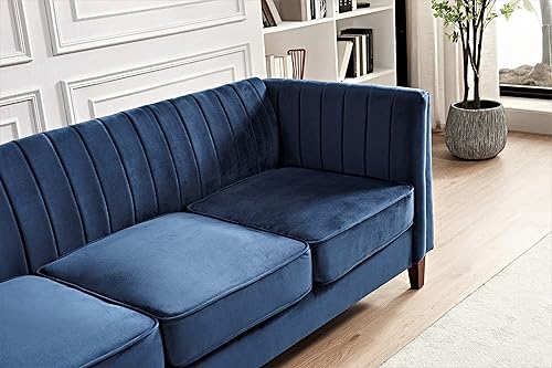 Miniatura 6 de Container Furniture - Moderno sofá de terciopelo de lujo para sala de estar con espuma de alta densidad, tapicería de tela suave, cojines extraíbles