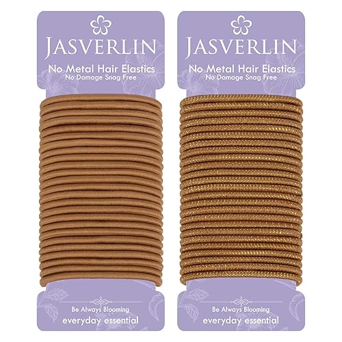 Bandas de goma de nailon sin enganches para mujeres y niñas, para cabello rizado grueso, sin daños, accesorios elásticos para peinados de 18