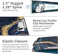 Vista 54 de Ospelelf Mini 3 Ring Binder, 2 Inch, Cute Pink Marble Binder for 5.5" x 8.5" with 5 Tab Dividers, File Folder Labels and Low Profile Clipboards