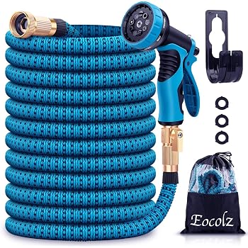 Amazon Com Eocolz Garden Hose Expandable Water Hose 75ft Lightweight 3 4 Solid Fittings Triple Layer Latex Core Extra Strength Fabric Flexible Expanding Hose For Lawn Car Pet Garden Watering Blue Garden