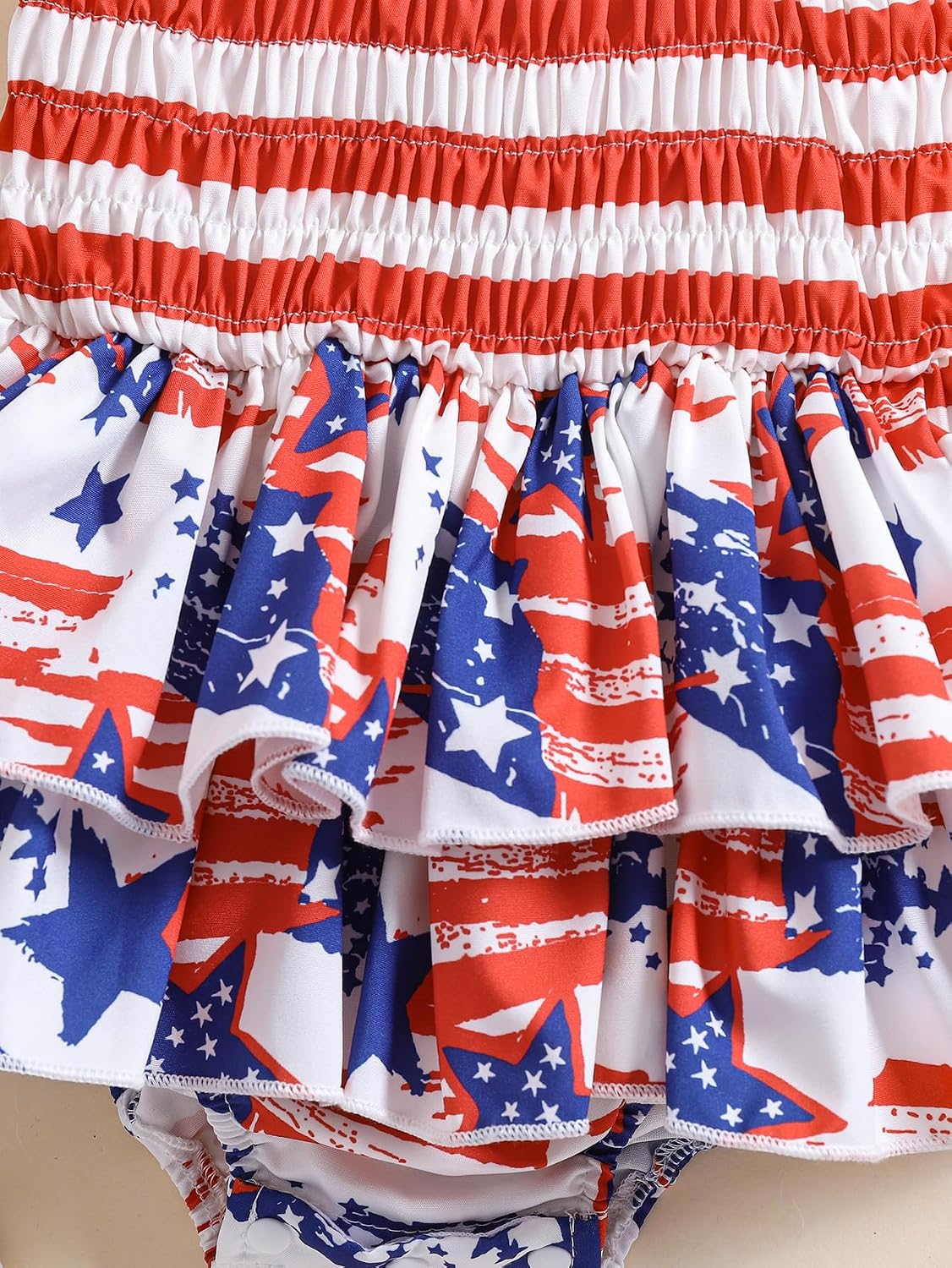 Noubeau Toddler Baby Girl 4th of July Dresses Independence Day Outfit Kid American Flag Stars Stripes Patriotic Dress Clothes