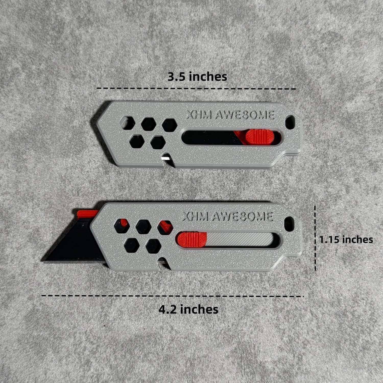 Small Box Cutter Retractable Blade Ultility Knife, For Artwork, Cardboard Cutting, Package/Letter Opening, Home, Office & EDC Use, Pack of 3 (GRAY)