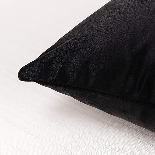 Miniatura 4 de Elegant Comfort Juego de 2 fundas de cojín de terciopelo suave, fundas de cojín cuadradas decorativas y sólidas, para sofá, dormitorio o automóvil,