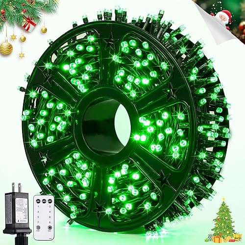 Miniatura 12 de JMEXSUSS 400 luces LED de Navidad para decoraciones al aire libre, 132 pies, luces multicolor para árbol de Navidad con control remoto, luces de