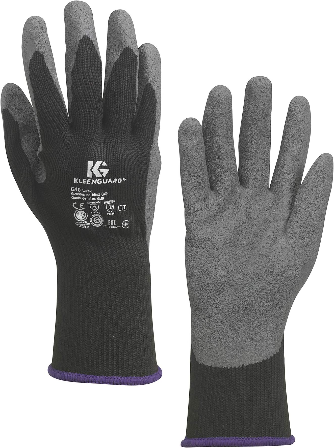 KLEENGUARD Jackson Safety G40 Glove, Latex Coating, Size 8 (Pack of 120)