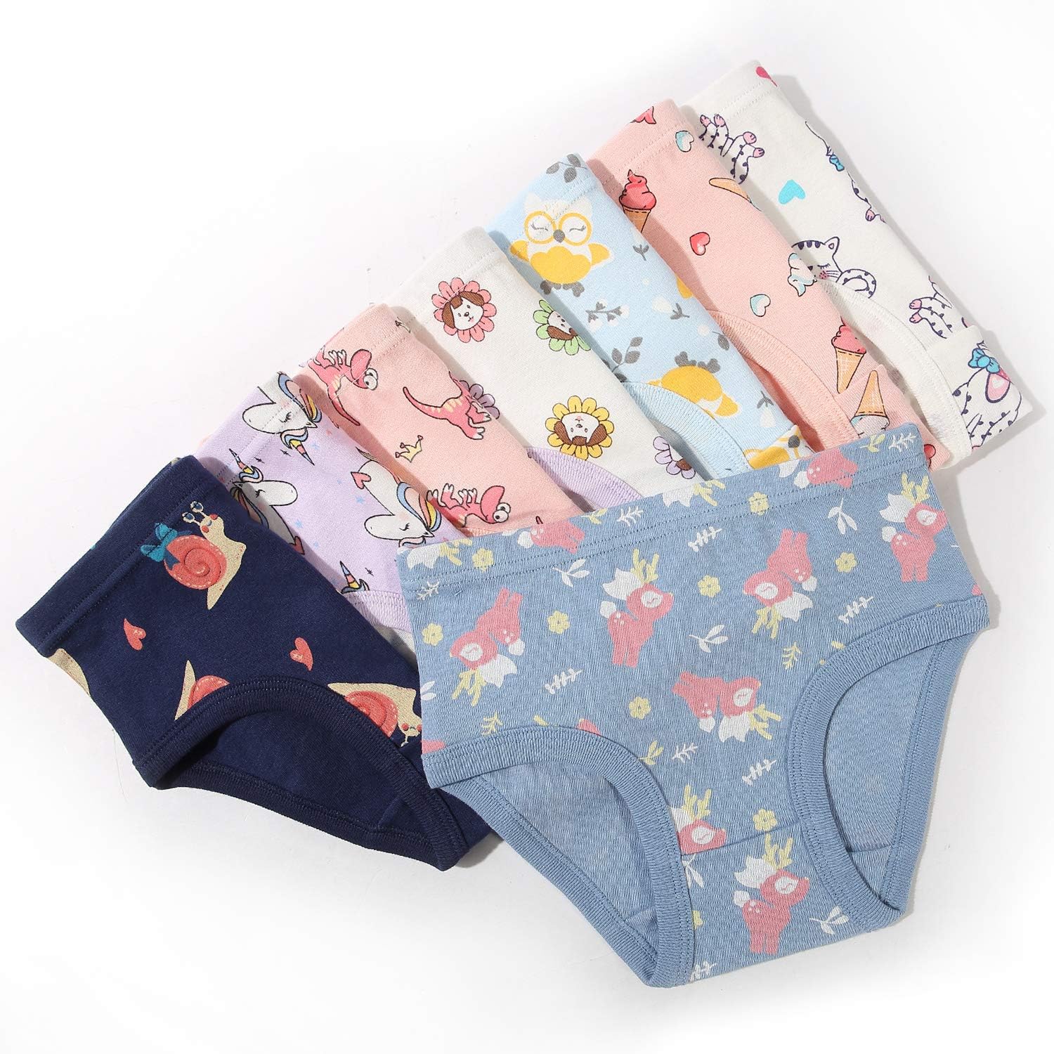 Girls' Cotton Brief Breathable Toddler Panties Kids Assorted Underwears 6-8 pieces