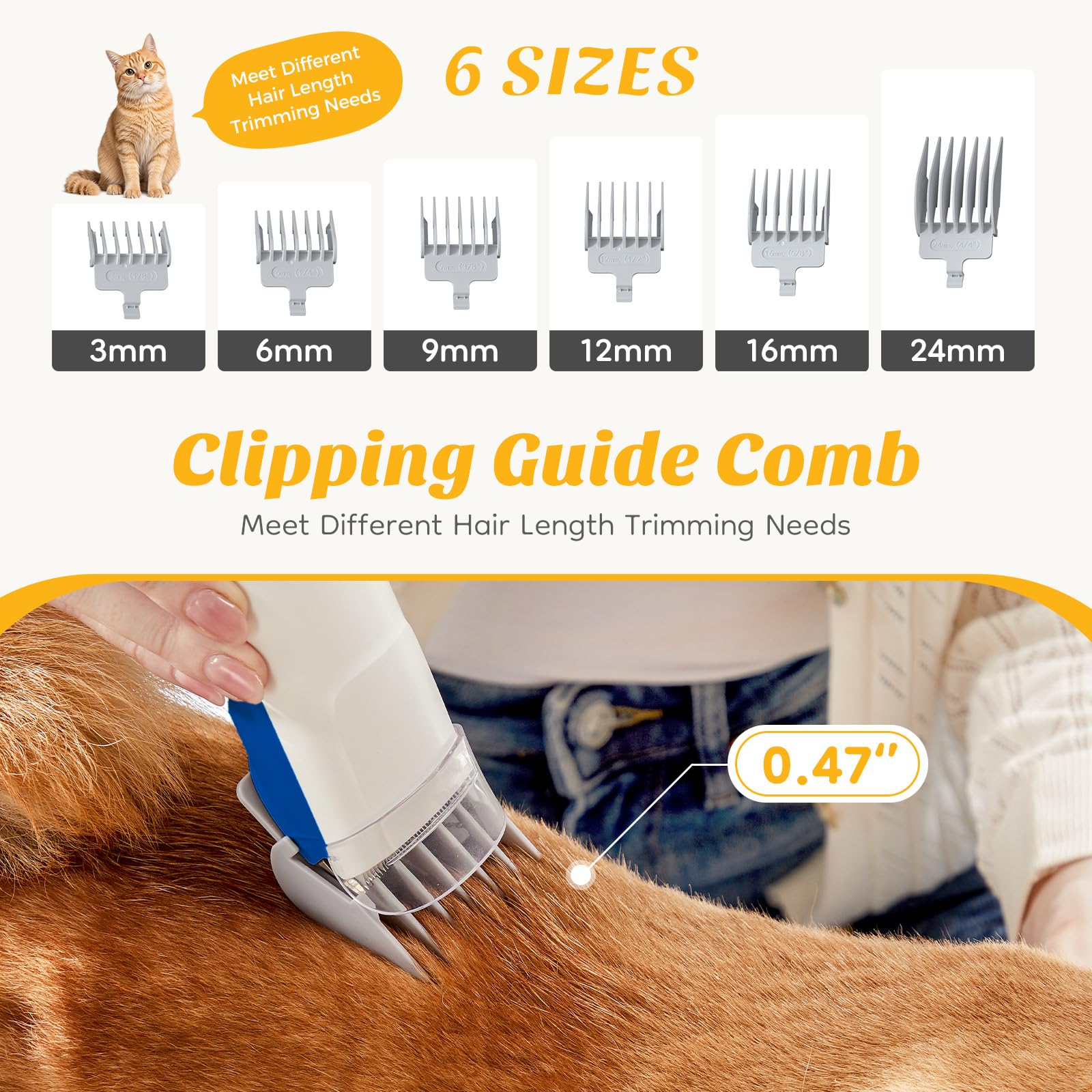 NEWBULIG Pet Grooming Vacuum Kit for Cats and Dogs, 2.5L Dust Cup view 4