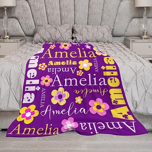 Miniatura 3 de Mantas personalizadas con nombre para niños y adultos, manta de bebé personalizada para niños y niñas, manta personalizada con nombre, 50 x 60