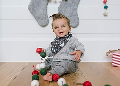 Miniatura 117 de Copper Pearl Paquete de 4 baberos de algodón suave para babeo y dentición, baberos absorbentes para bebés niñas y niños, ajustables para adaptarse a