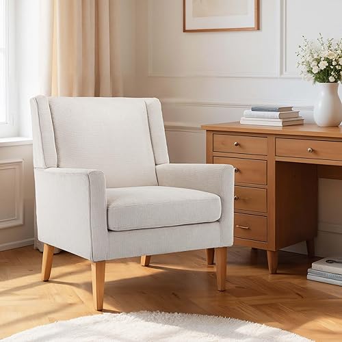 Miniatura 4 de Sillas decorativas para sala de estar, sillas de sala de estar de tela de madera de mediados de siglo, silla con brazo, sillas laterales para sala