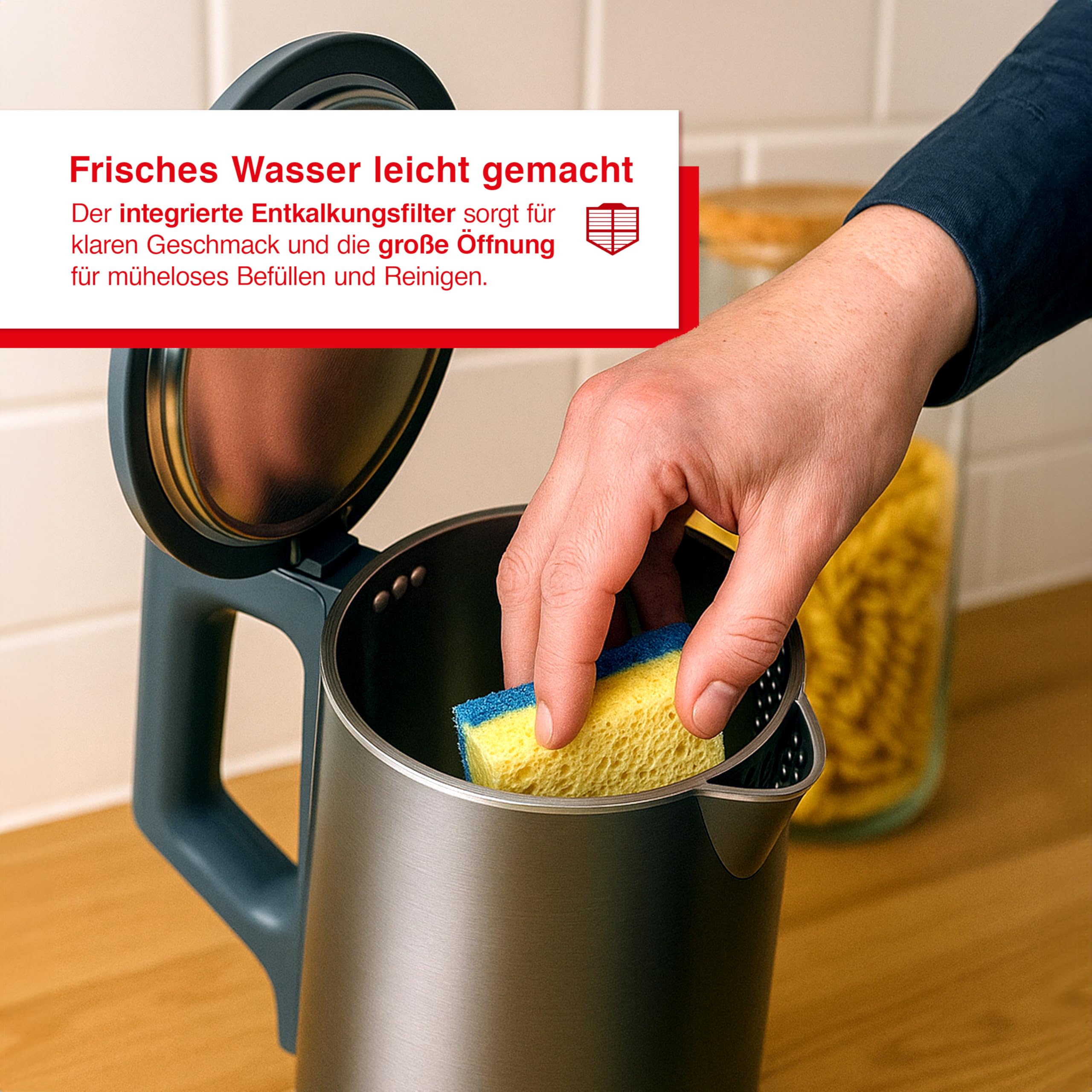 Solis Eco Boil Wasserkocher (Typ 5520) – leise & schnell für entspannte Genussmomente, bis zu 25% effizienter dank 3D-Heizsystem, 0,2 l Mindestfüllmenge, doppelwandig, BPA-frei & leicht zu reinigen