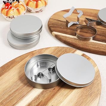 PRETYZOOM Set of 12 Korean Sugar Candy Making Tools, Dal-gona Stainless Steel Cookie Cutters Game Kit Mold with Umbrella, Triangle, Star Round Biscuit Mold for Christmas, Valentine's Party Kits