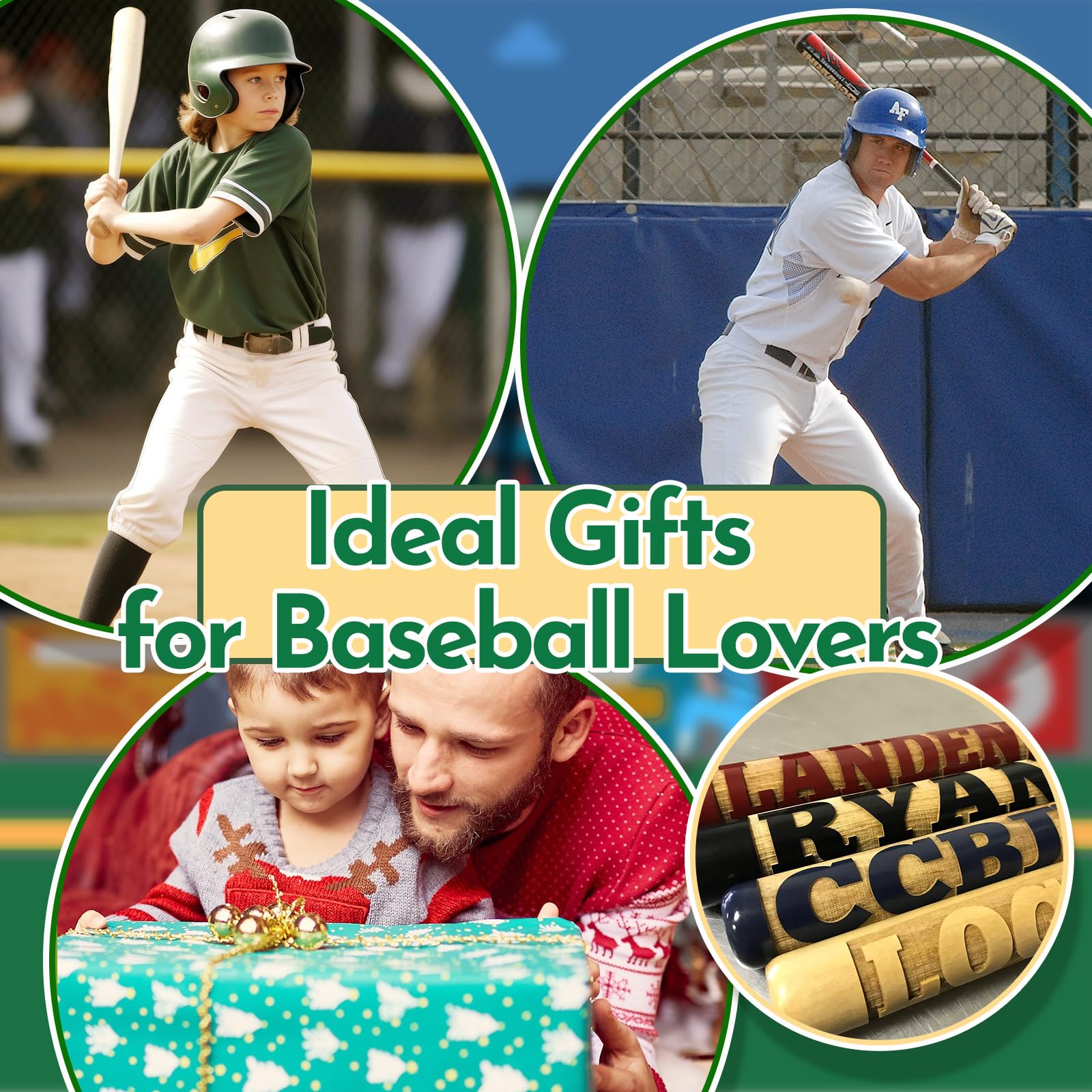 Mini mazza da baseball personalizzata, nome inciso personalizzato, racchetta in legno da 18 pollici, regalo per porta anelli, allenatore, giocatore, squadra softball, Little League, testimoni