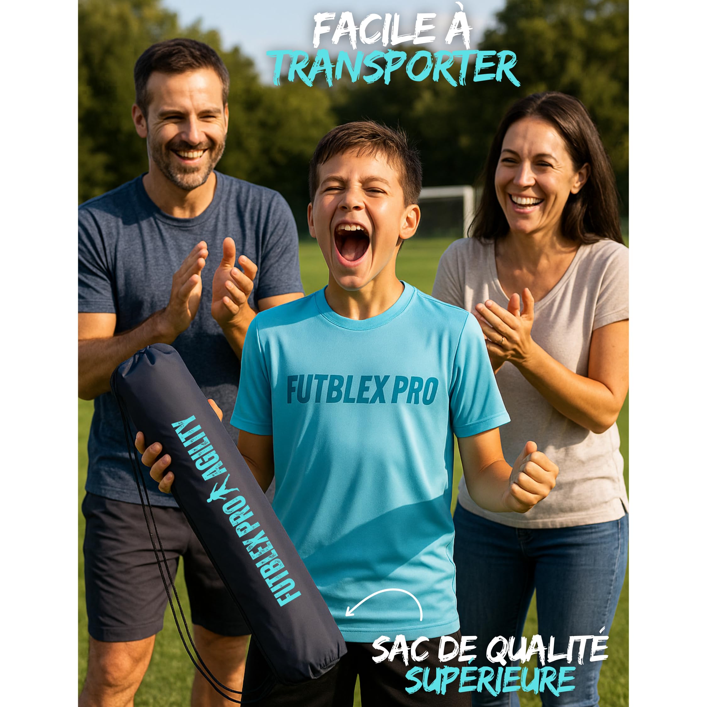 Tapis Entrainement Foot – Inclut une Application d’Entraînement avec Vidéos Interactives et Programmes Progressifs + Chaussettes Antidérapantes, Sac de Transport et Boîte Premium pour Cadeau