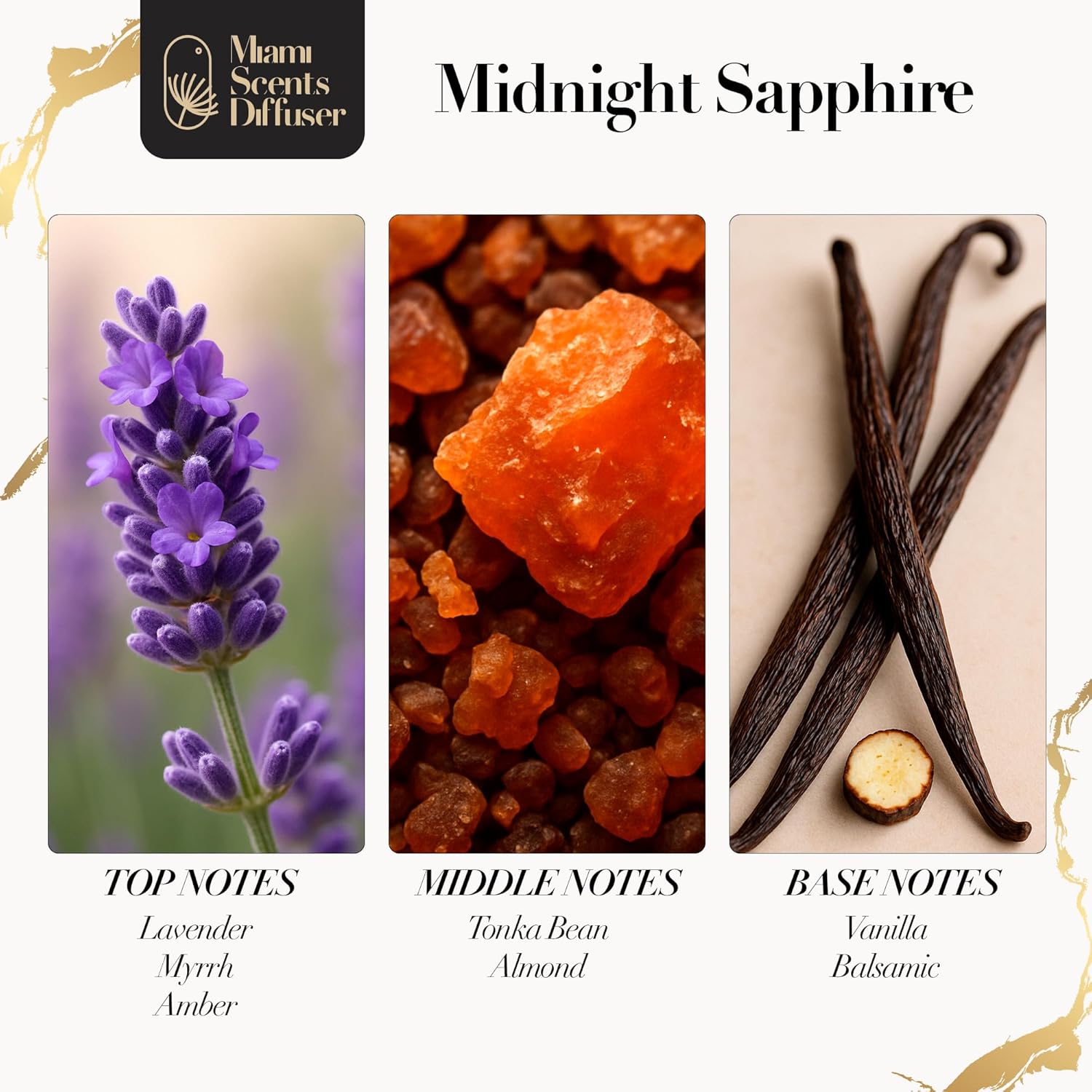 Midnight Sapphire Noir Essential Oil Refill Luxury Hotel Inspired, Long Lasting Aroma for Home & Office Diffuser, 120 ml Fresh Blend of Lavender, Vanilla & Almond - Scent for Spa Wellness Aromatherapy - Image 2