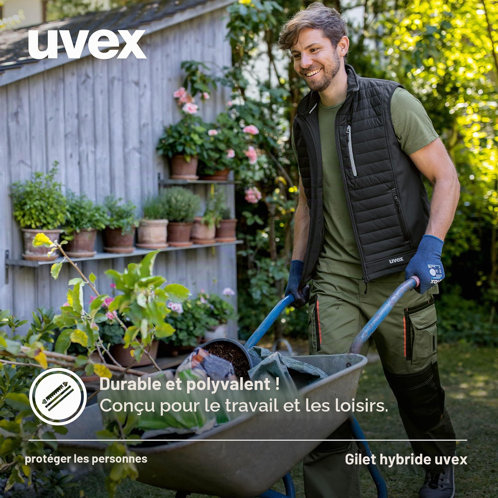Uvex tune-up gilet hybride pour hommes - gilet de travail robust