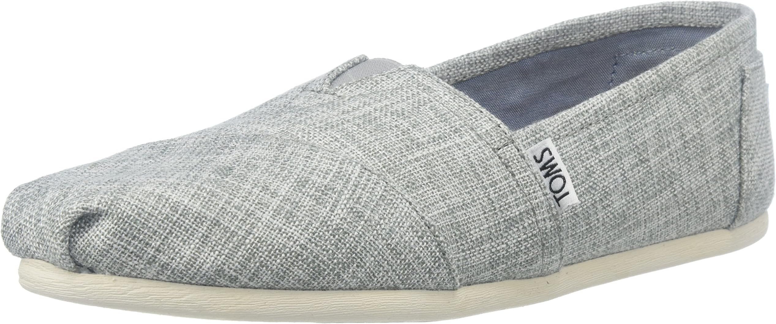 TOMS Women's Alpargata Novelty Textile Espadrille, 8 UK, Drizzle Grey Metallic Woven
