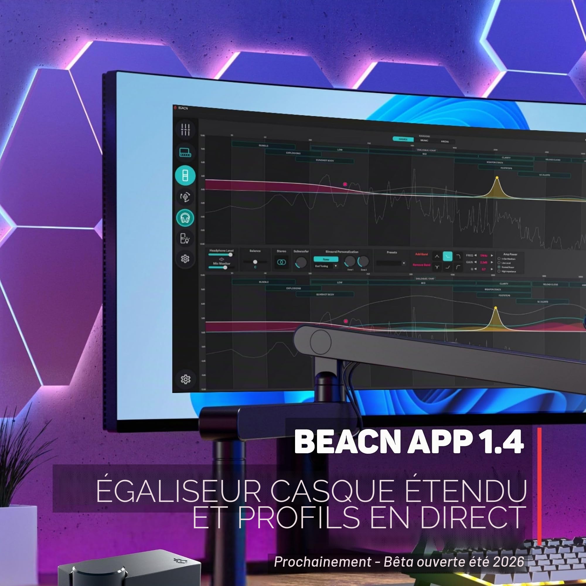 BEACN Studio – Interface audio USB XLR pour les créateurs, chaîne micro DSP intégrée, préampli ultra-silencieux, connexions USB-C double PC et console multi-canaux, pour streaming, jeux et podcasts