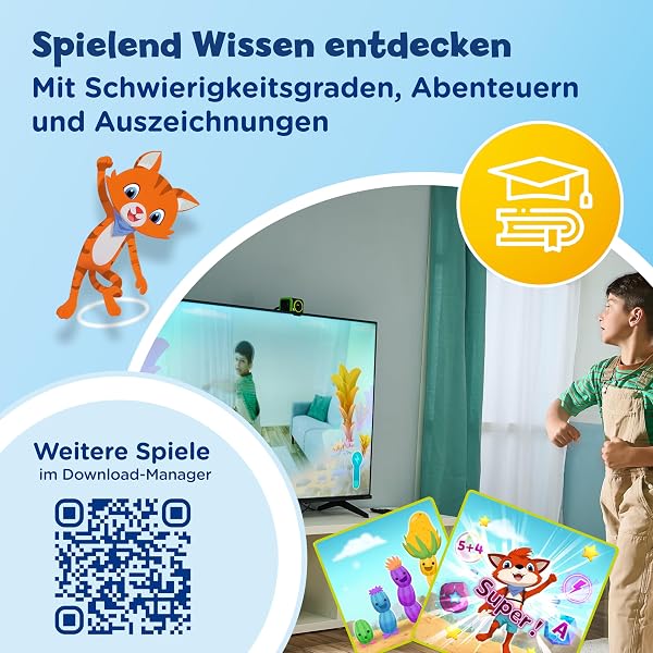 VTech LeapMOVE - Interactive Video Game System without Controller - Promotes Movement - With 30 Pre-Installed Educational Games and Various Learning Content - For Children Aged 4-12 Years - 4