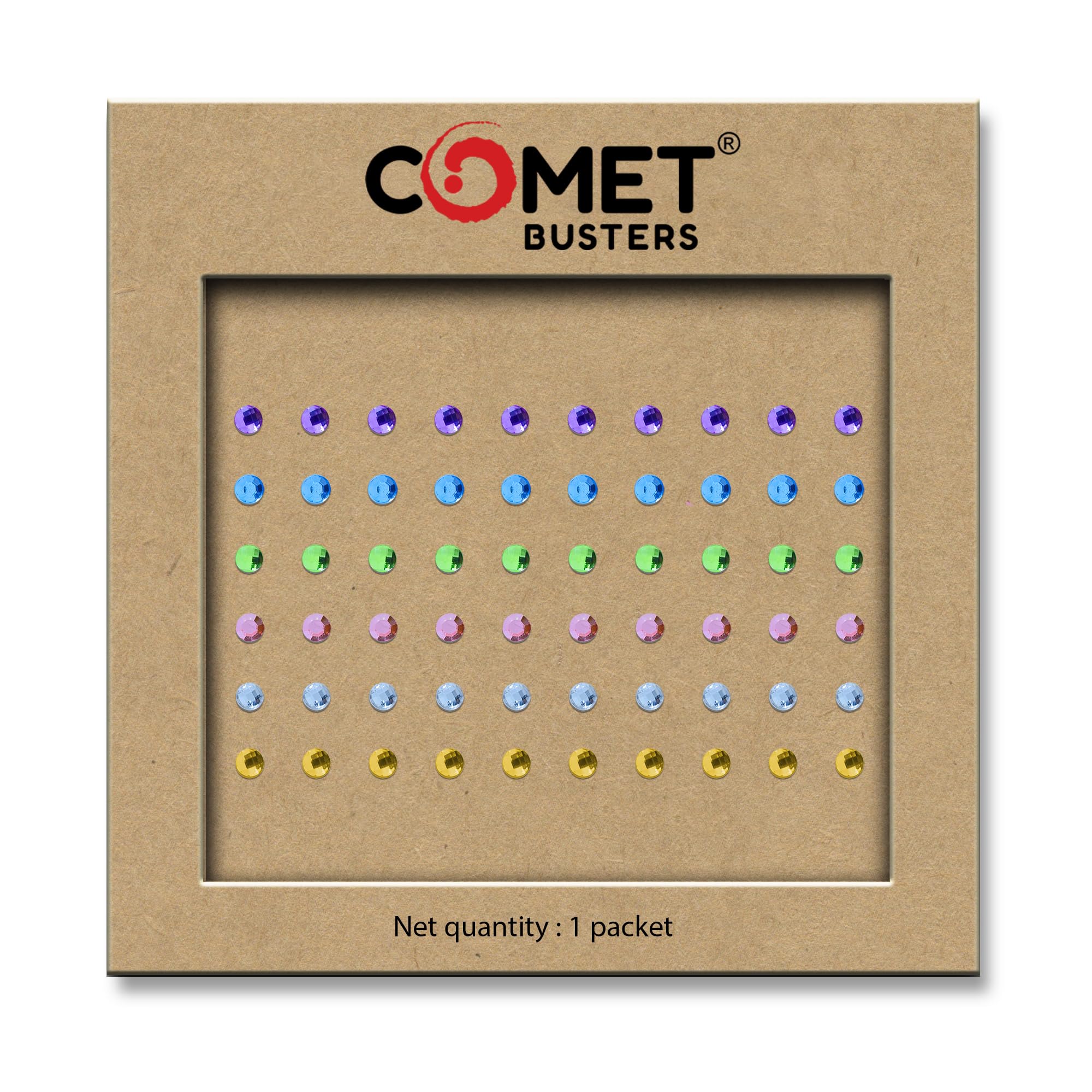 Comet Busters® Multicolor Crystal Round Stone Bindis – Reusable Forehead Bindi for Women & Girls (60 Pcs) (2mm)(CBIN1010)-picture-27