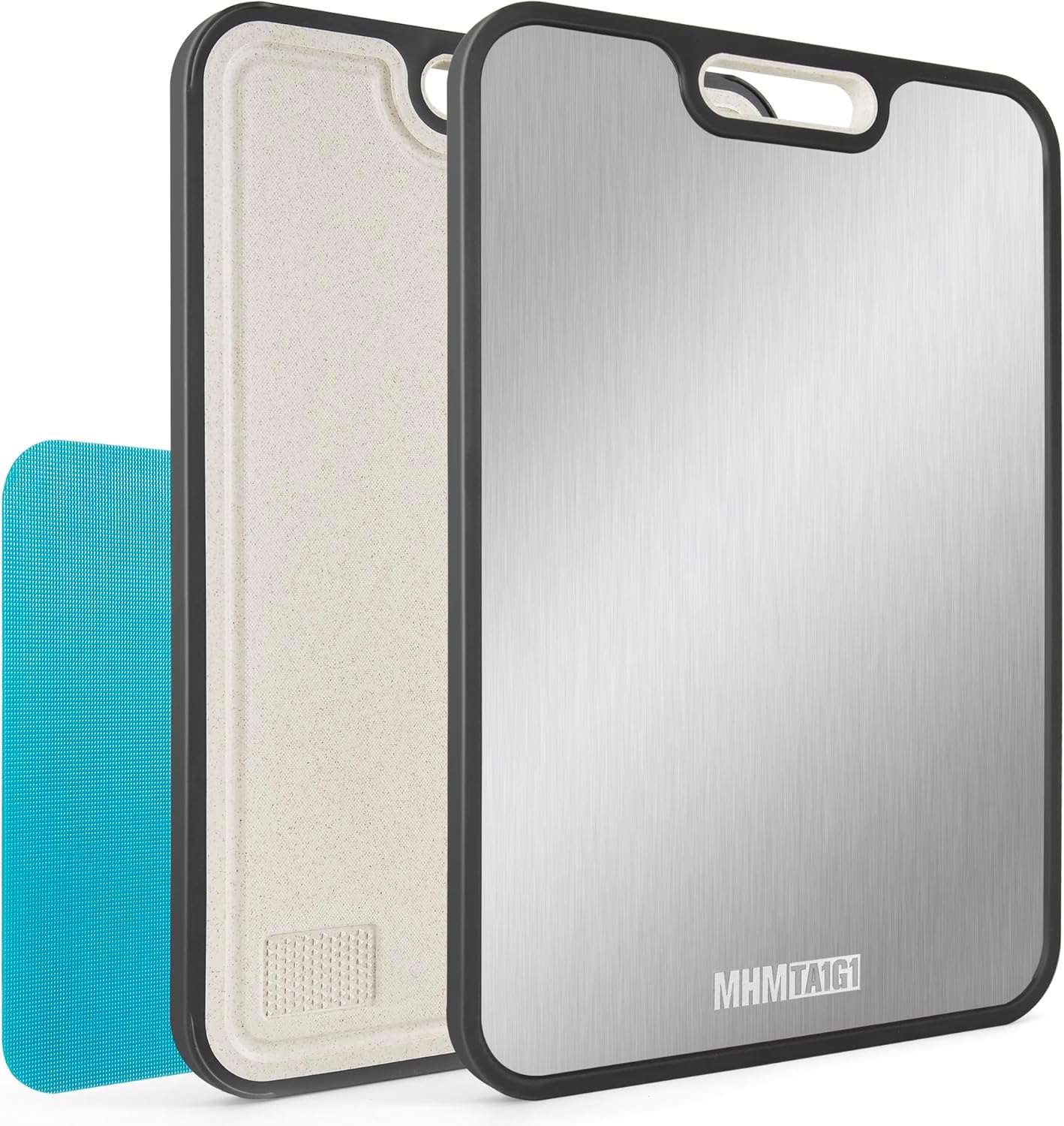 Titanium Cutting Board for Kitchen, Cutting Board Double Sided Food Grade, Pure Titanium and Wheat Straw PP, Easy to Clean Large Size 16”×11”