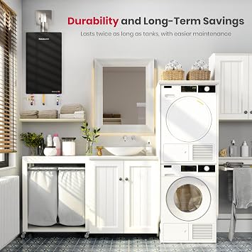 GASLAND Gasmart E Natural Gas Tankless Water Heater, Up to 3.8 GPM 98000 BTU Indoor Installation Residential On-demand Instant Hot Water Heater, CE360NG
