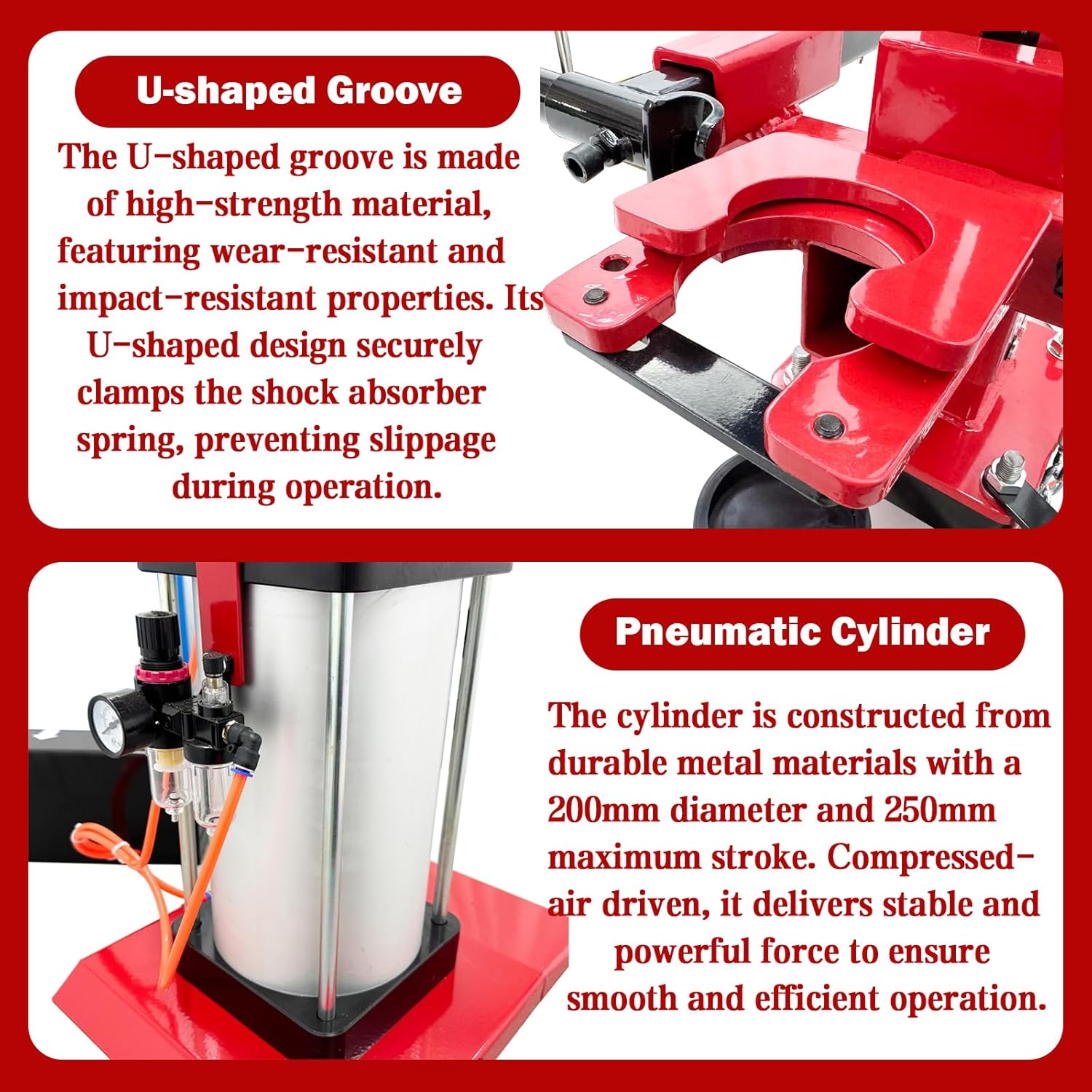 TECHTONGDA Auto Strut Hydraulic Compressor Removing Tool Suspension Spring Remover Air Operate Strut Coil Spring Press Compressors Auto Tools Equipment for SUV, Van, Pickup Truck 5511lbs