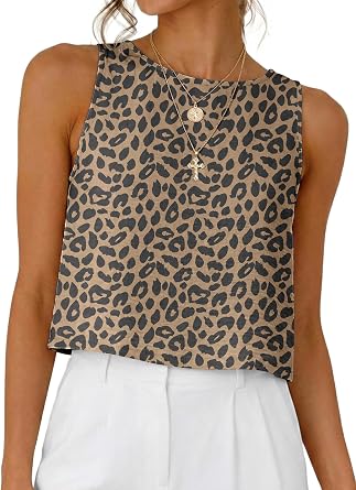 Womens Casual Crop Tank Tops 2026 Summer Beach Sleeveless Spring Tops Vacation Outfits
