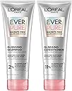 L'Oreal Paris Glossing Sulfate Free Shampoo and Conditioner Set with Glycolic Acid, Hair Care for Lasting Shine and Smoothness for Dull, Dry Hair, EverPure, 1 Kit