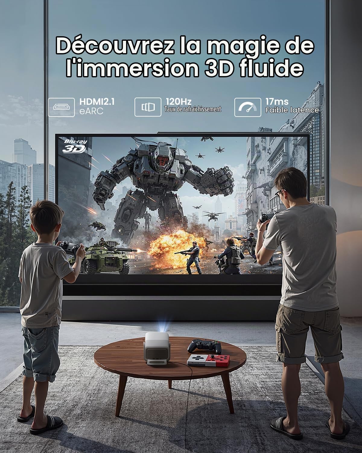 JMGO New N1S 4K Mini Videoprojecteur + Support de projecteur