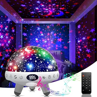 YACHANCE Kids Sound Machine with Night Light Projector, 29 Soothing Sounds, Star Projector for Kids Room