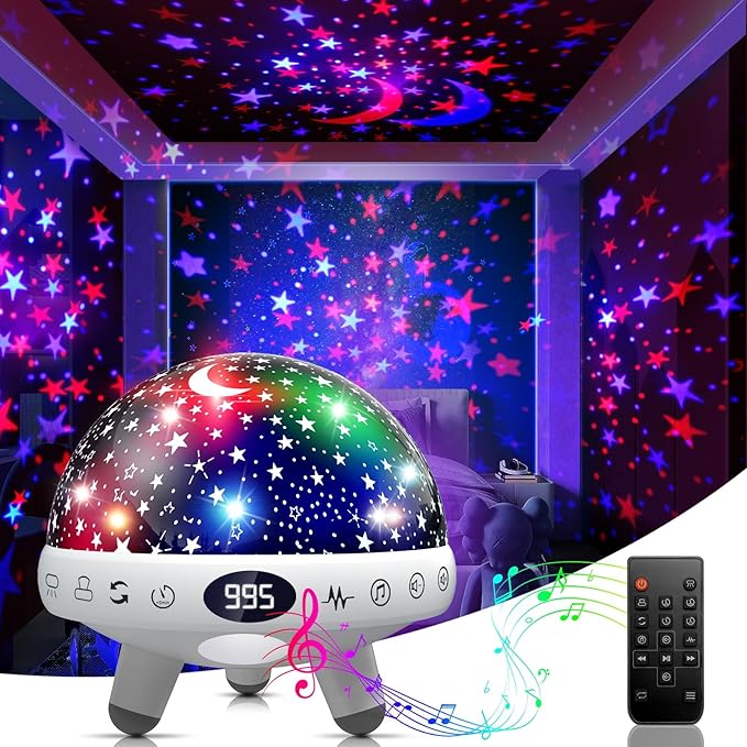 YACHANCE YACHANCE Kids Sound Machine with Night Light Projector,29 Soothing Sounds Baby Night Light Star Projector for Kids Room,White Noise Machine for Baby Sleeping Soother,Nursery Lamp,Bedroom Decor