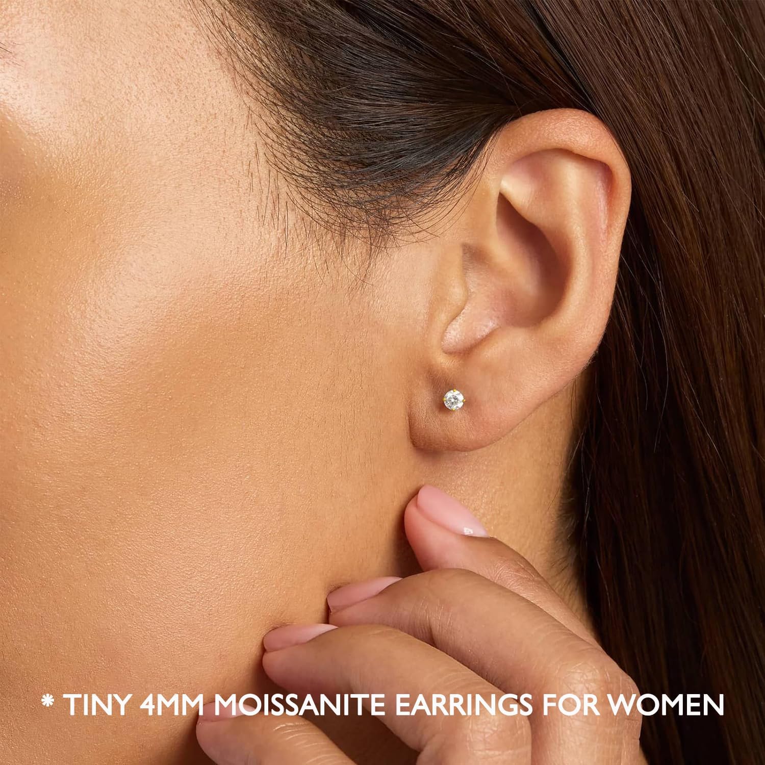 Moissanite Stud Earrings for Women Men D Color VVS1 Clarity Round Cut Lab Created Diamond 925 Sterling Silver 18K White Gold Plated Jewelry - Image 5