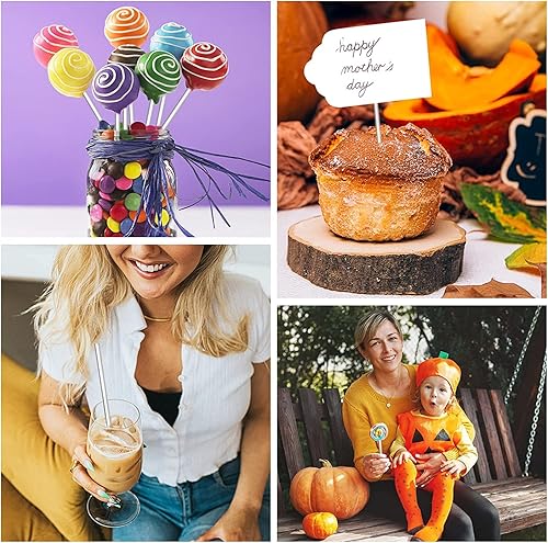 Miniatura 5 de BetterJonny - 200 palitos acrílicos para tartas, palitos acrílicos de 4 pulgadas para decoración de pasteles, varillas acrílicas reutilizables,