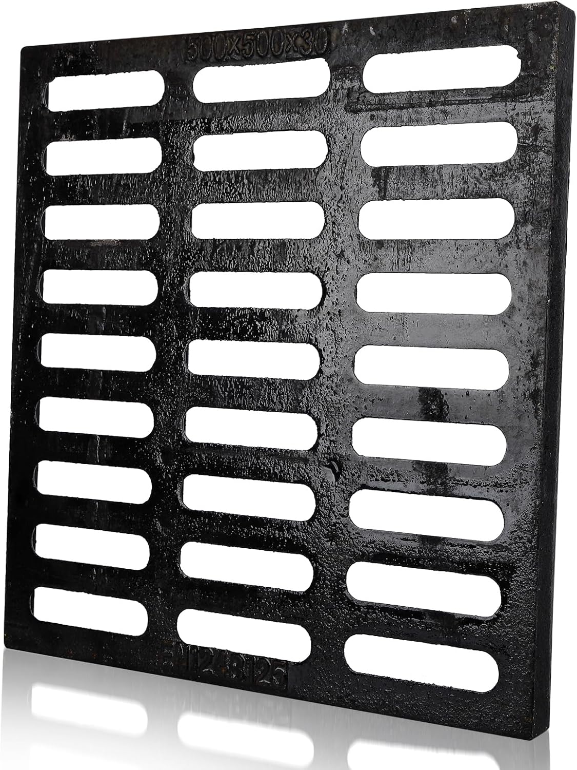 Cast Iron Drain Grate, 20"X20" Outdoor Drain Cover,Heavy Duty Metal Sewer Drain Cover,Black Square Drain Grate for Concrete Floor (True Size 19.7”x19.7”) Cast Iron Grate-load 19800 Lbs 19.7in×19.7in