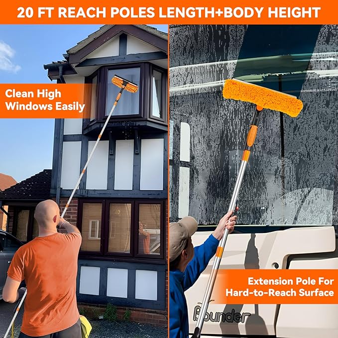 Window Cleaning Tools Window Squeegee: 2 in 1 Double-Sided Professional Cleaner Window